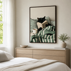 Reading Cat Canvas Wall Art Aura Canvas