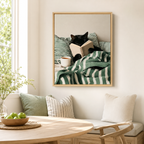 Reading Cat Canvas Wall Art Aura Canvas