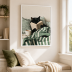 Reading Cat Canvas Wall Art Aura Canvas