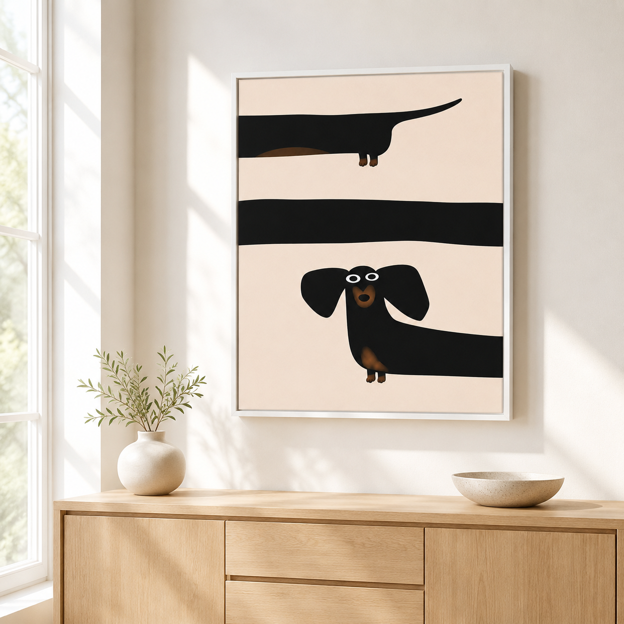 Long Dog Canvas Wall Art Aura Canvas