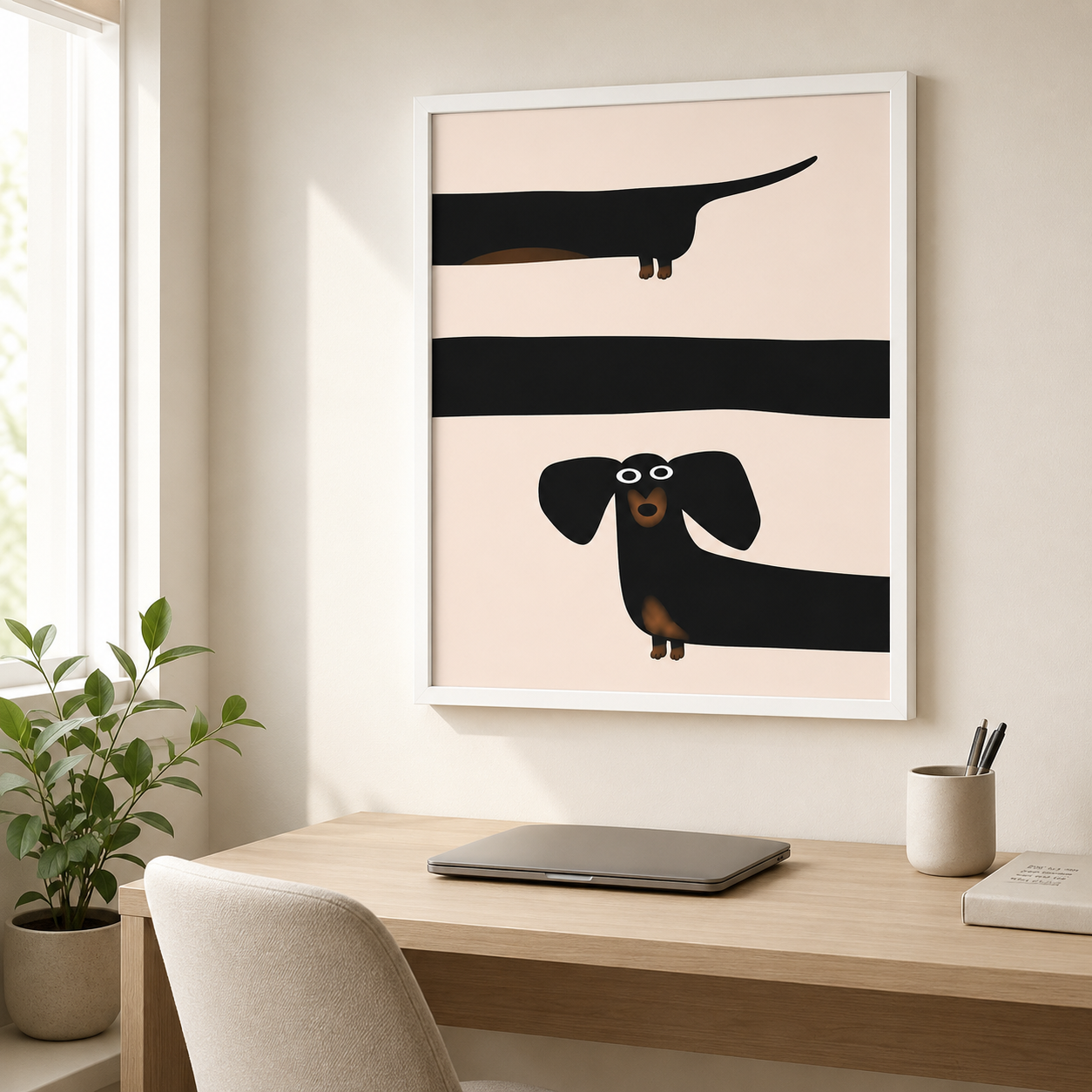 Long Dog Canvas Wall Art Aura Canvas