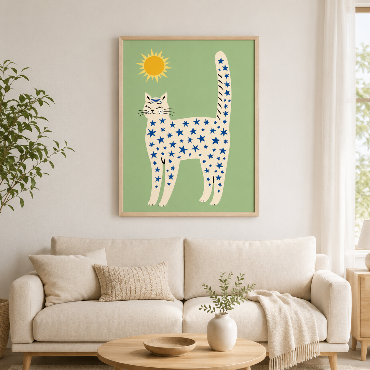 Star Cat Canvas Wall Art Aura Canvas