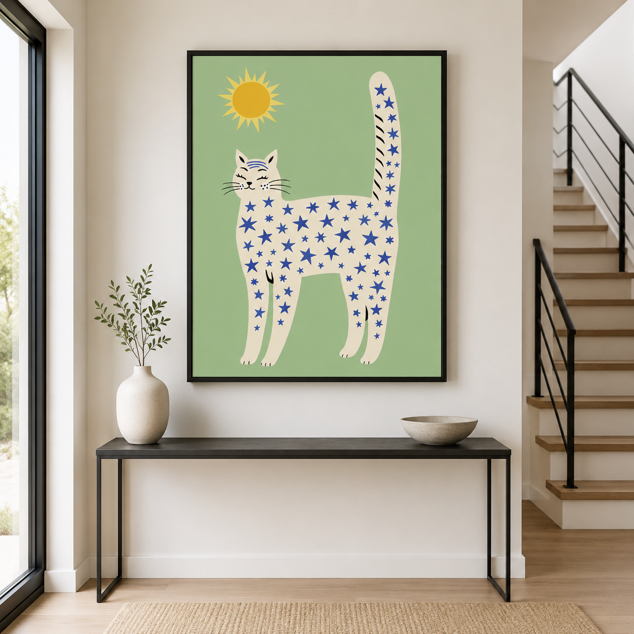 Star Cat Canvas Wall Art Aura Canvas