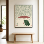 Rainy Day Frog Canvas Wall Art Aura Canvas