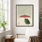Rainy Day Frog Canvas Wall Art Aura Canvas