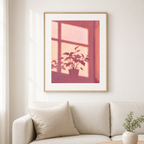 Pink Window Plant Canvas Wall Art Aura Canvas