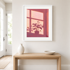 Pink Window Plant Canvas Wall Art Aura Canvas