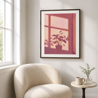 Pink Window Plant Canvas Wall Art Aura Canvas
