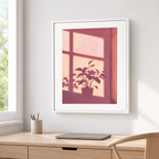 Pink Window Plant Canvas Wall Art Aura Canvas