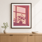 Pink Window Plant Canvas Wall Art Aura Canvas