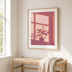 Pink Window Plant Canvas Wall Art Aura Canvas