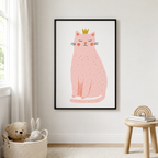 Pink Princess Cat Canvas Wall Art Aura Canvas