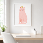 Pink Princess Cat Canvas Wall Art Aura Canvas