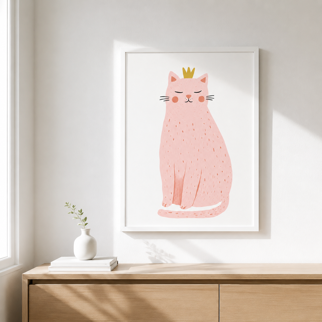 Pink Princess Cat Canvas Wall Art Aura Canvas