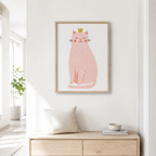 Pink Princess Cat Canvas Wall Art Aura Canvas
