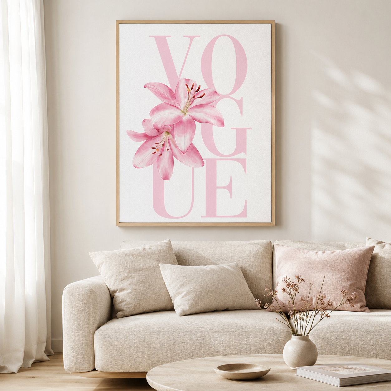 Pink Lily Fashion Canvas Wall Art Aura Canvas