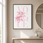 Pink Lily Fashion Canvas Wall Art Aura Canvas