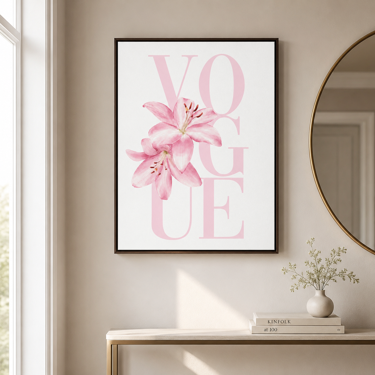 Pink Lily Fashion Canvas Wall Art Aura Canvas