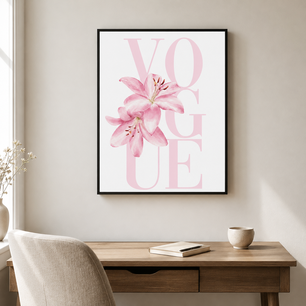 Pink Lily Fashion Canvas Wall Art Aura Canvas