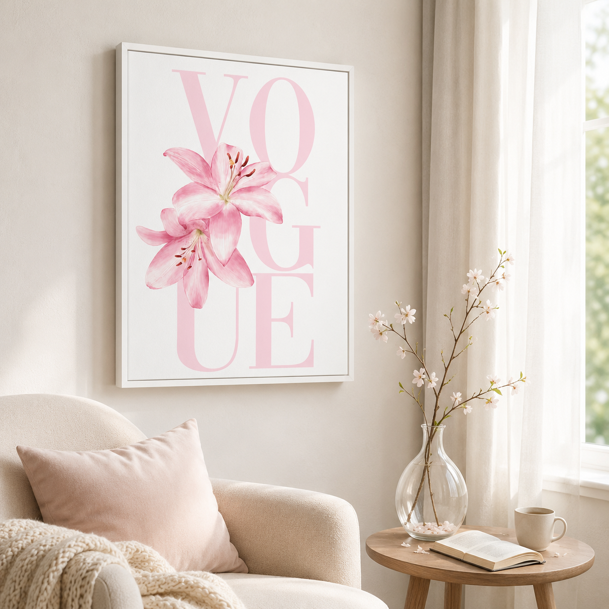 Pink Lily Fashion Canvas Wall Art Aura Canvas