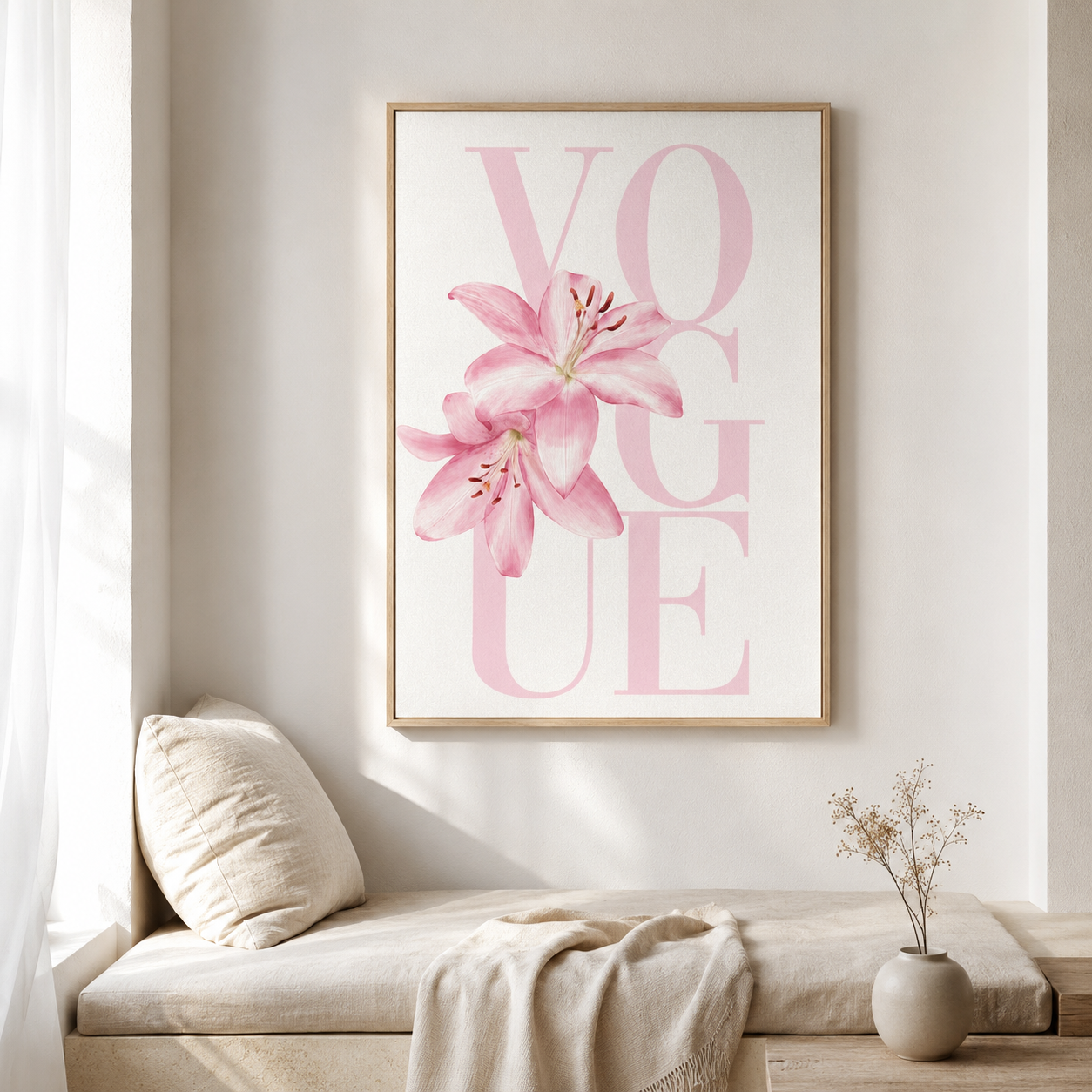 Pink Lily Fashion Canvas Wall Art Aura Canvas