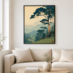 Japanese Mountain Landscape Canvas Wall Art Aura Canvas