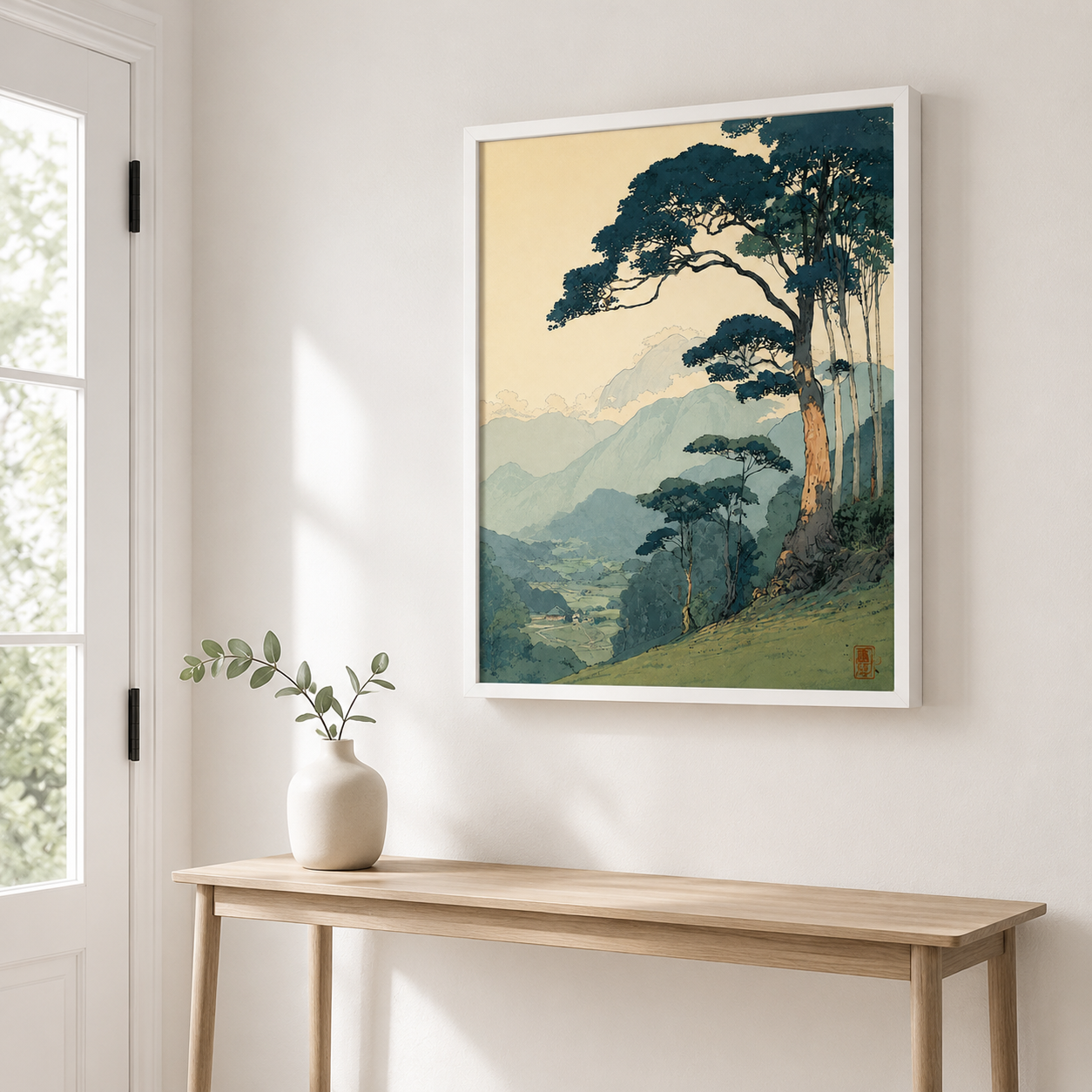 Japanese Mountain Landscape Canvas Wall Art Aura Canvas