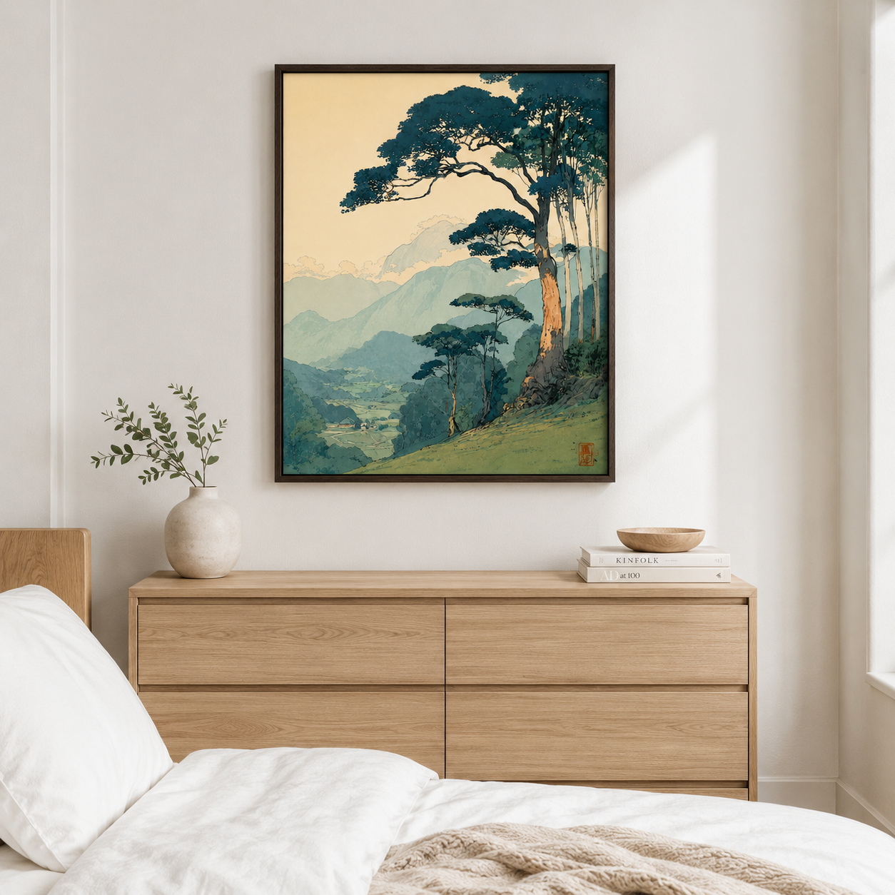 Japanese Mountain Landscape Canvas Wall Art Aura Canvas