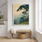 Japanese Mountain Landscape Canvas Wall Art Aura Canvas