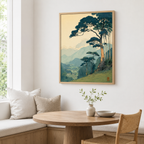Japanese Mountain Landscape Canvas Wall Art Aura Canvas
