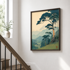 Japanese Mountain Landscape Canvas Wall Art Aura Canvas