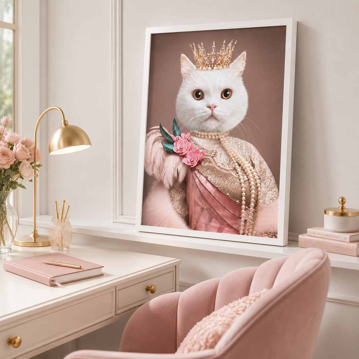 Custom Princess Pet Portrait Canvas Aura Canvas