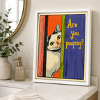 Are You Pooping Cat Canvas Wall Art Aura Canvas