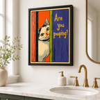 Are You Pooping Cat Canvas Wall Art Aura Canvas