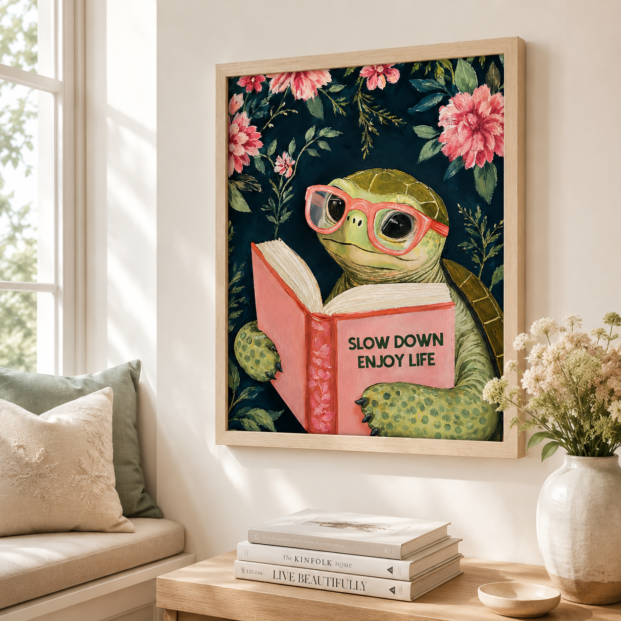 Slow Down Turtle Canvas Wall Art Aura Canvas