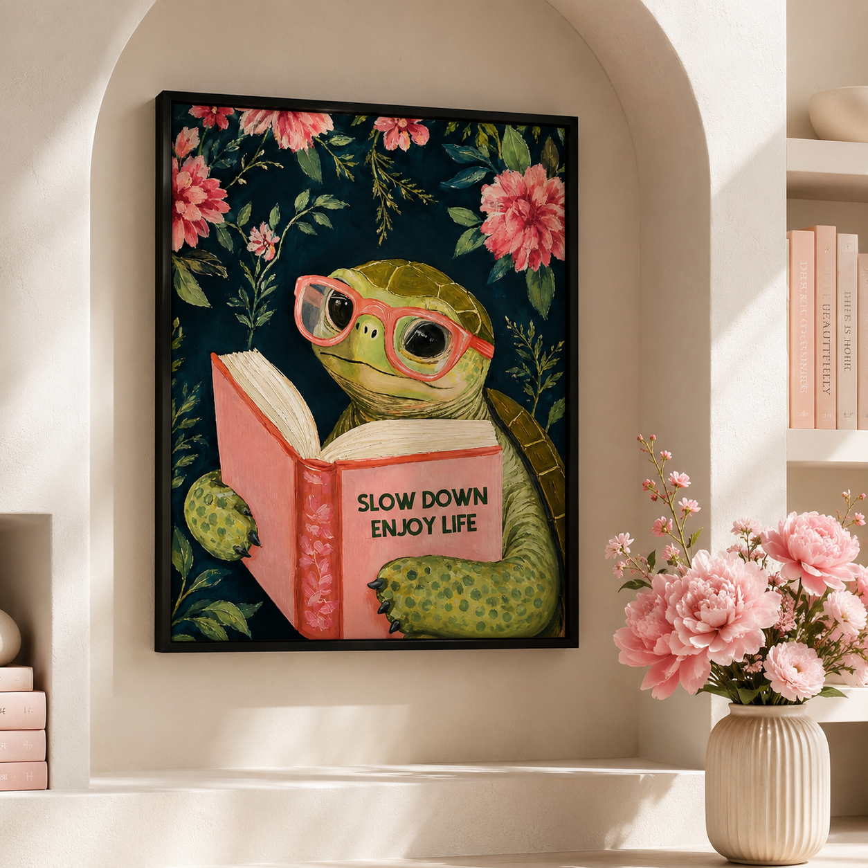Slow Down Turtle Canvas Wall Art Aura Canvas