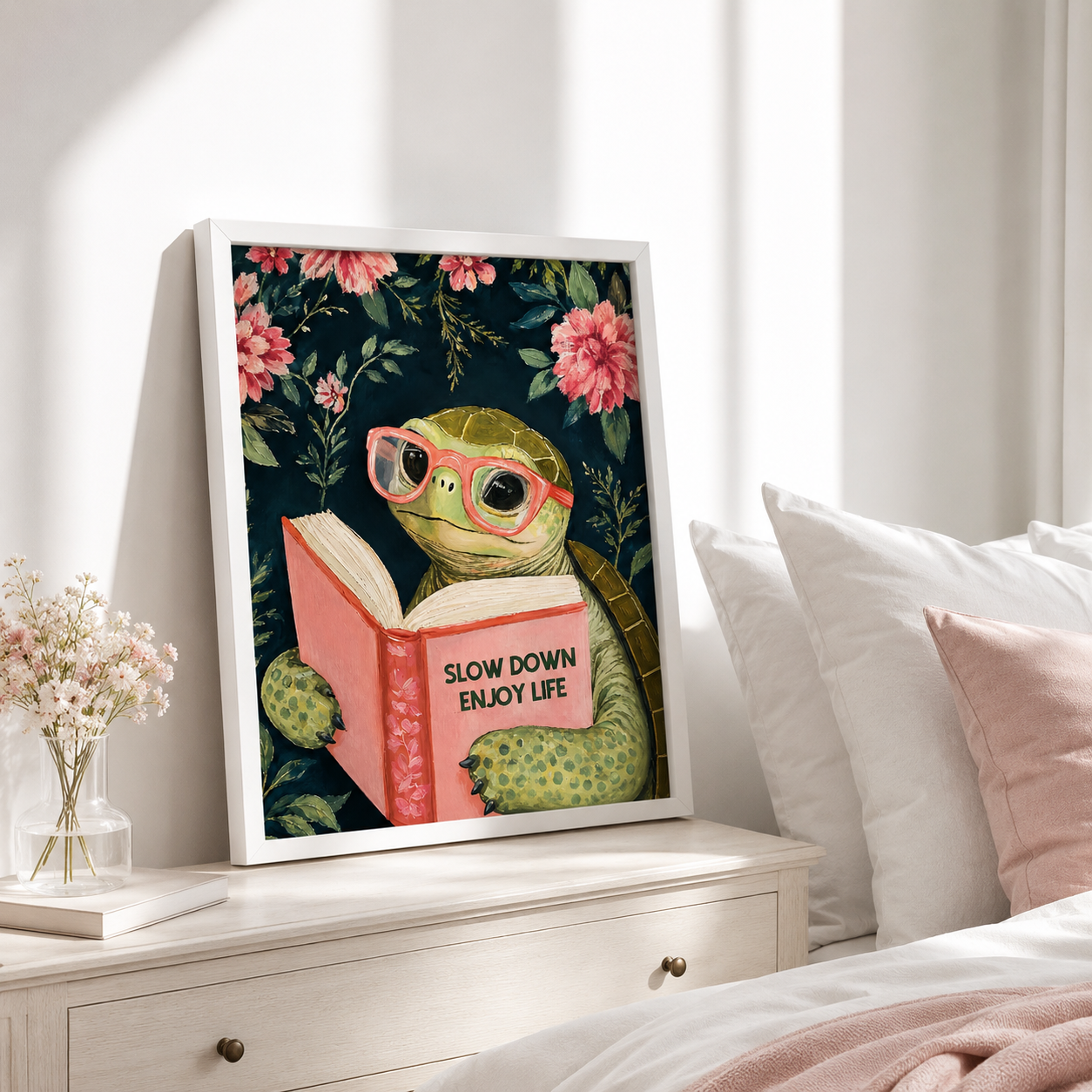 Slow Down Turtle Canvas Wall Art Aura Canvas