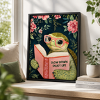 Slow Down Turtle Canvas Wall Art Aura Canvas