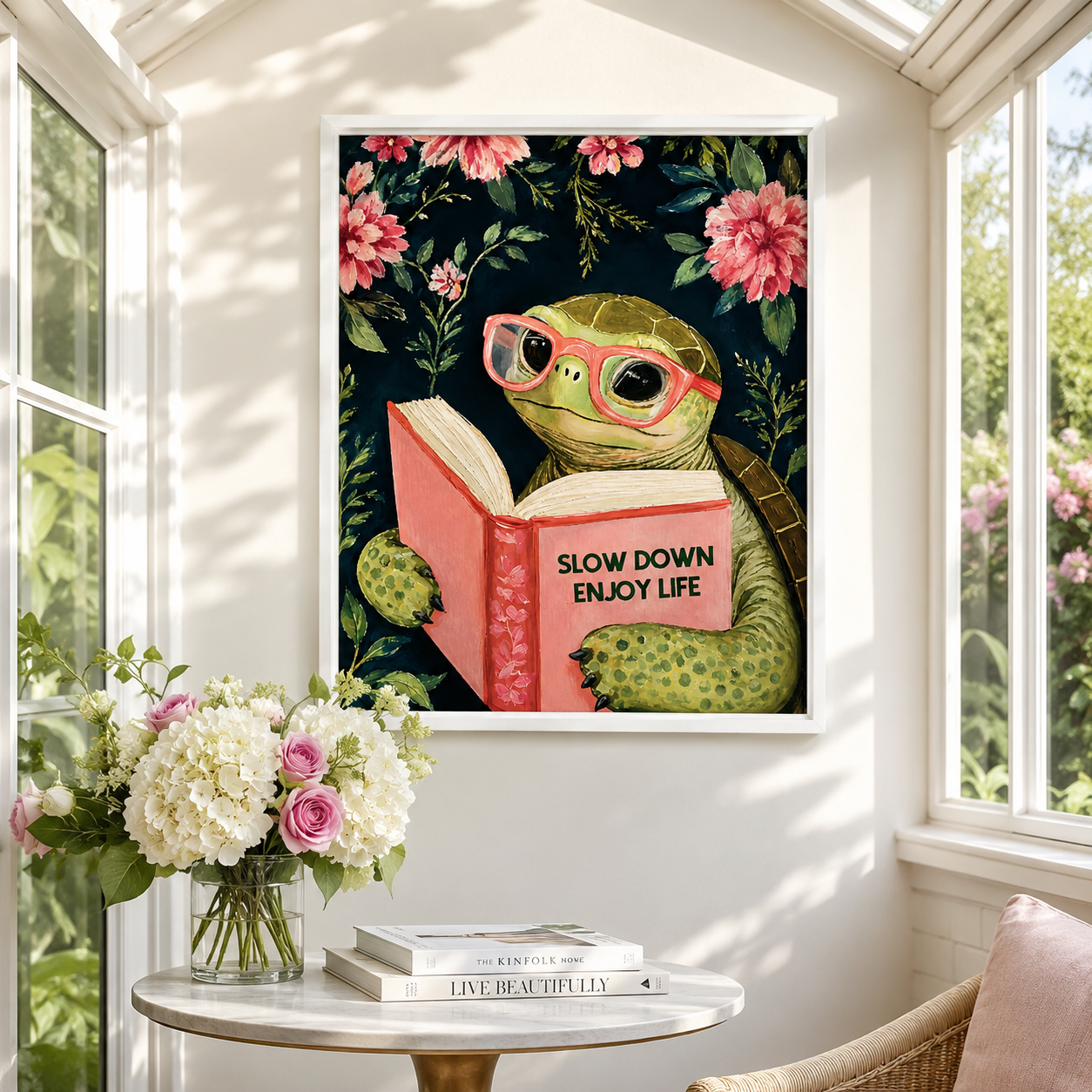 Slow Down Turtle Canvas Wall Art Aura Canvas
