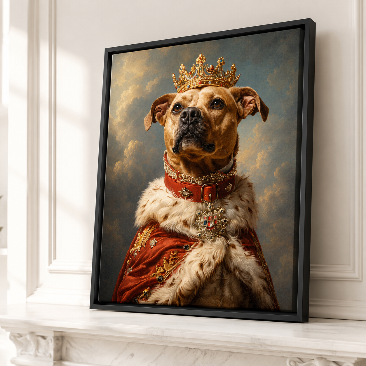 Custom Pet King Portrait Canvas Aura Canvas
