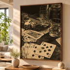 Vintage Poker Night Canvas Wall Art Aura Canvas