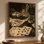 Vintage Poker Night Canvas Wall Art Aura Canvas