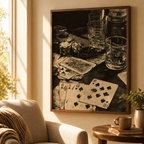 Vintage Poker Night Canvas Wall Art Aura Canvas