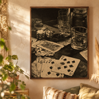 Vintage Poker Night Canvas Wall Art Aura Canvas