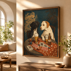Dogs Playing Poker Canvas Wall Art Aura Canvas