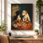 Dogs Playing Poker Canvas Wall Art Aura Canvas