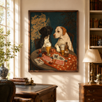 Dogs Playing Poker Canvas Wall Art Aura Canvas