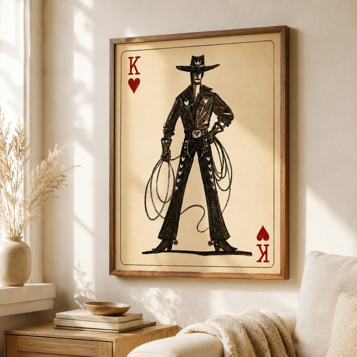 Cowboy King Playing Card Canvas Aura Canvas