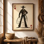 Cowboy King Playing Card Canvas Aura Canvas
