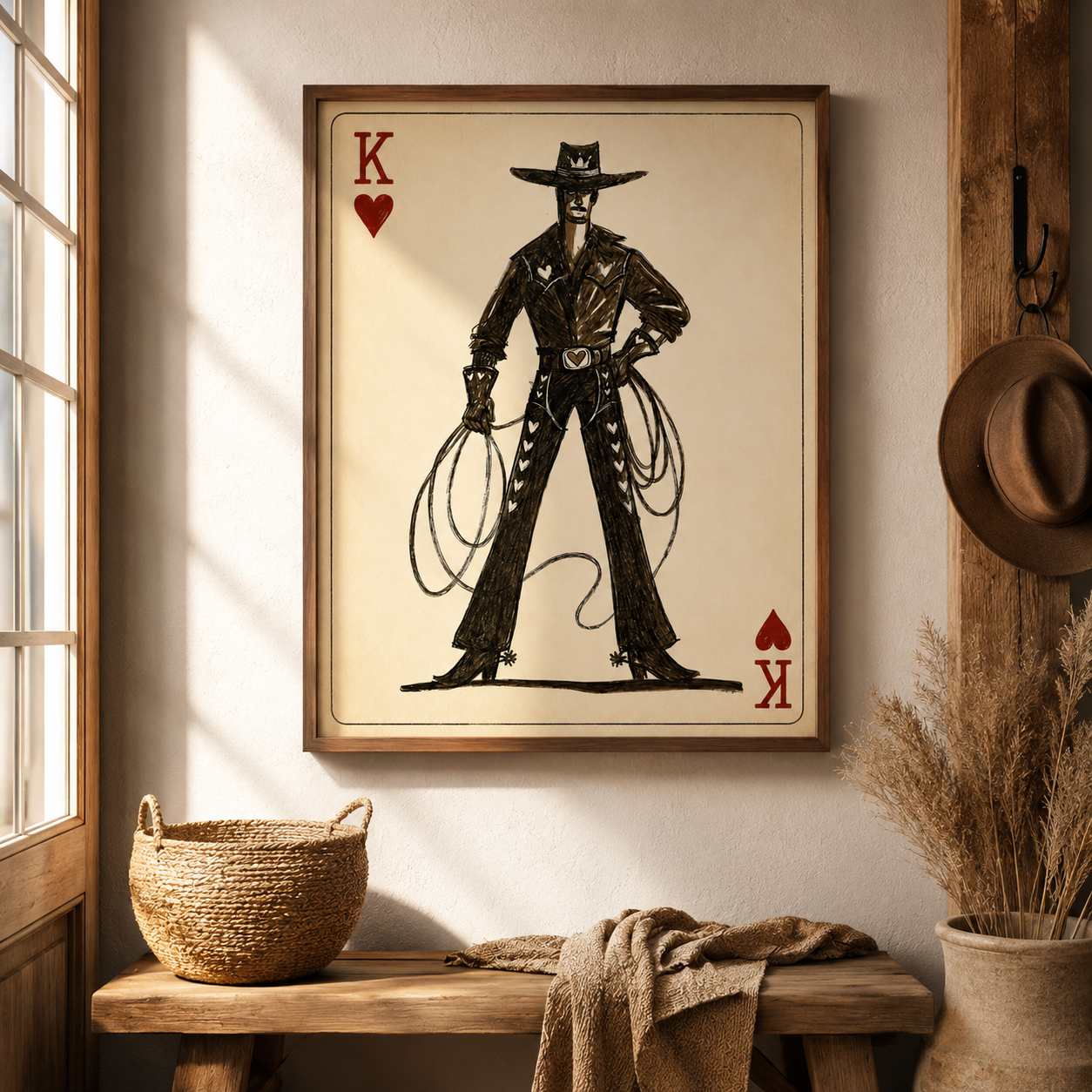 Cowboy King Playing Card Canvas Aura Canvas